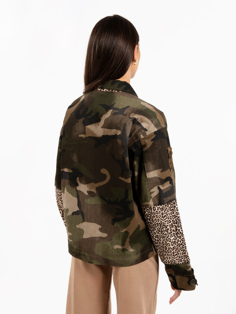 STIMM - Giacca crop con patch militare