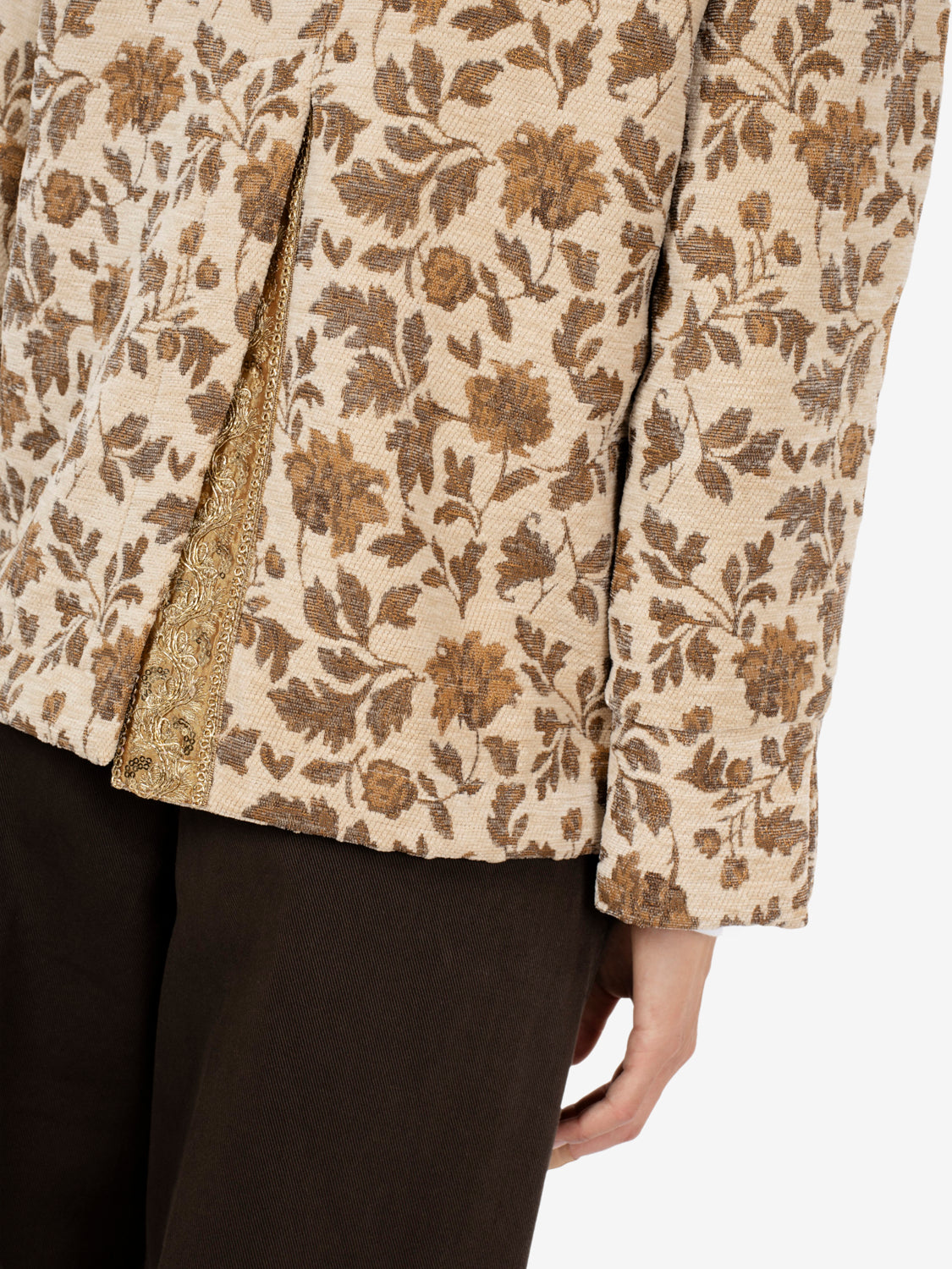 Beige floral print jacket