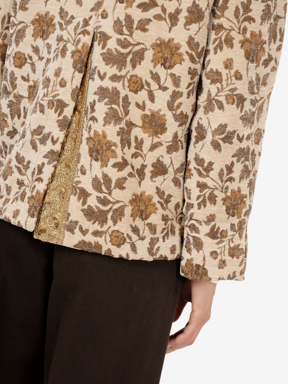 Beige floral print jacket