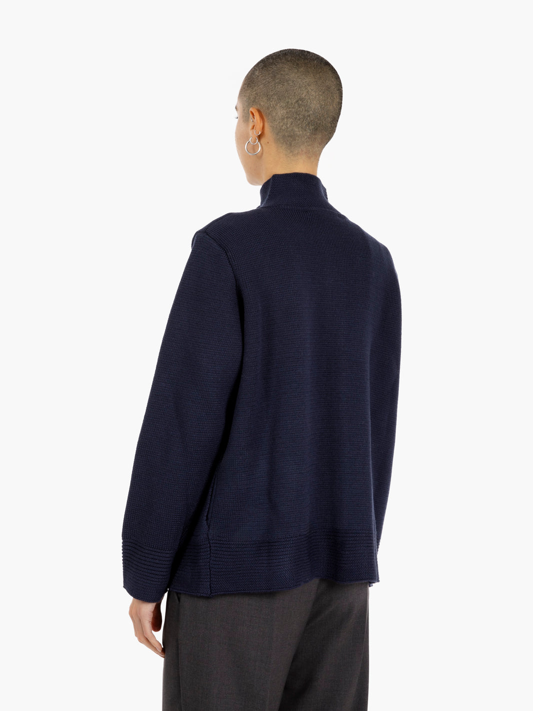 Giacca full zip blu navy