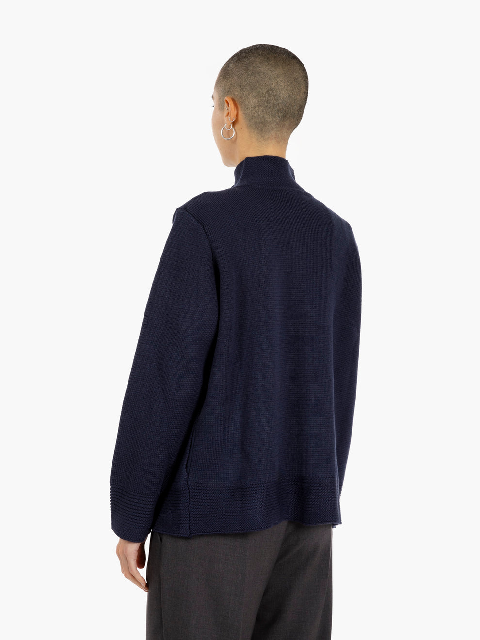 Giacca full zip blu navy