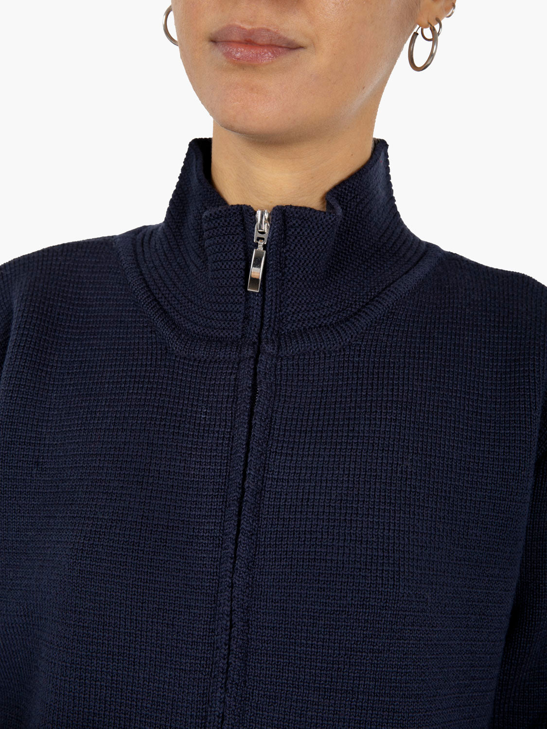 Giacca full zip blu navy