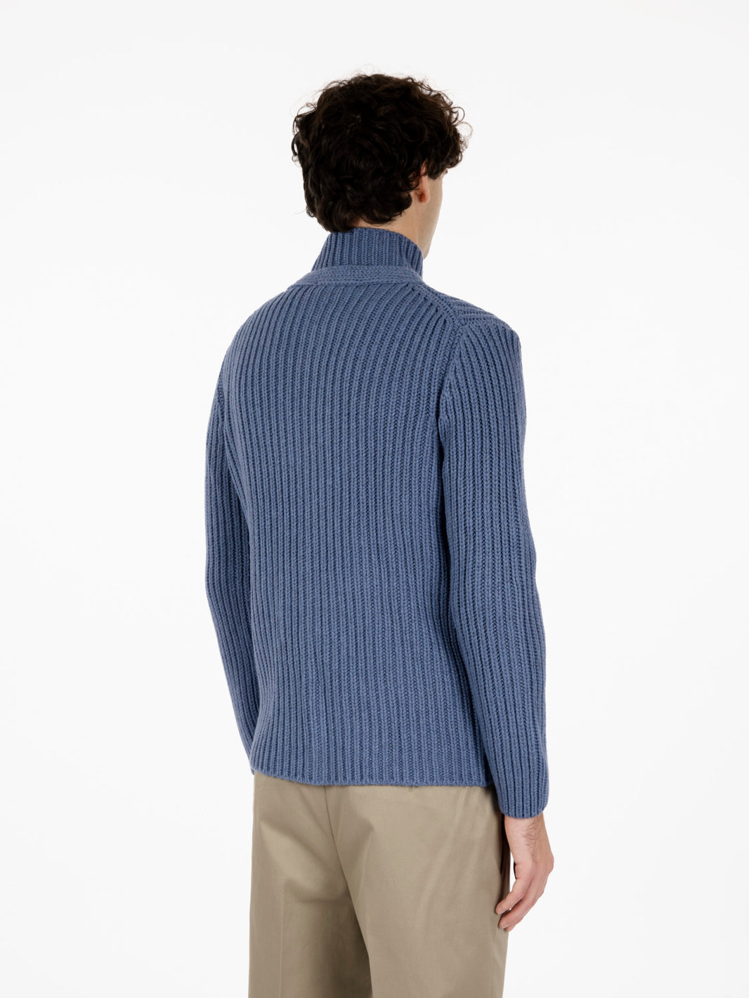 Giacca in maglia a coste jeans