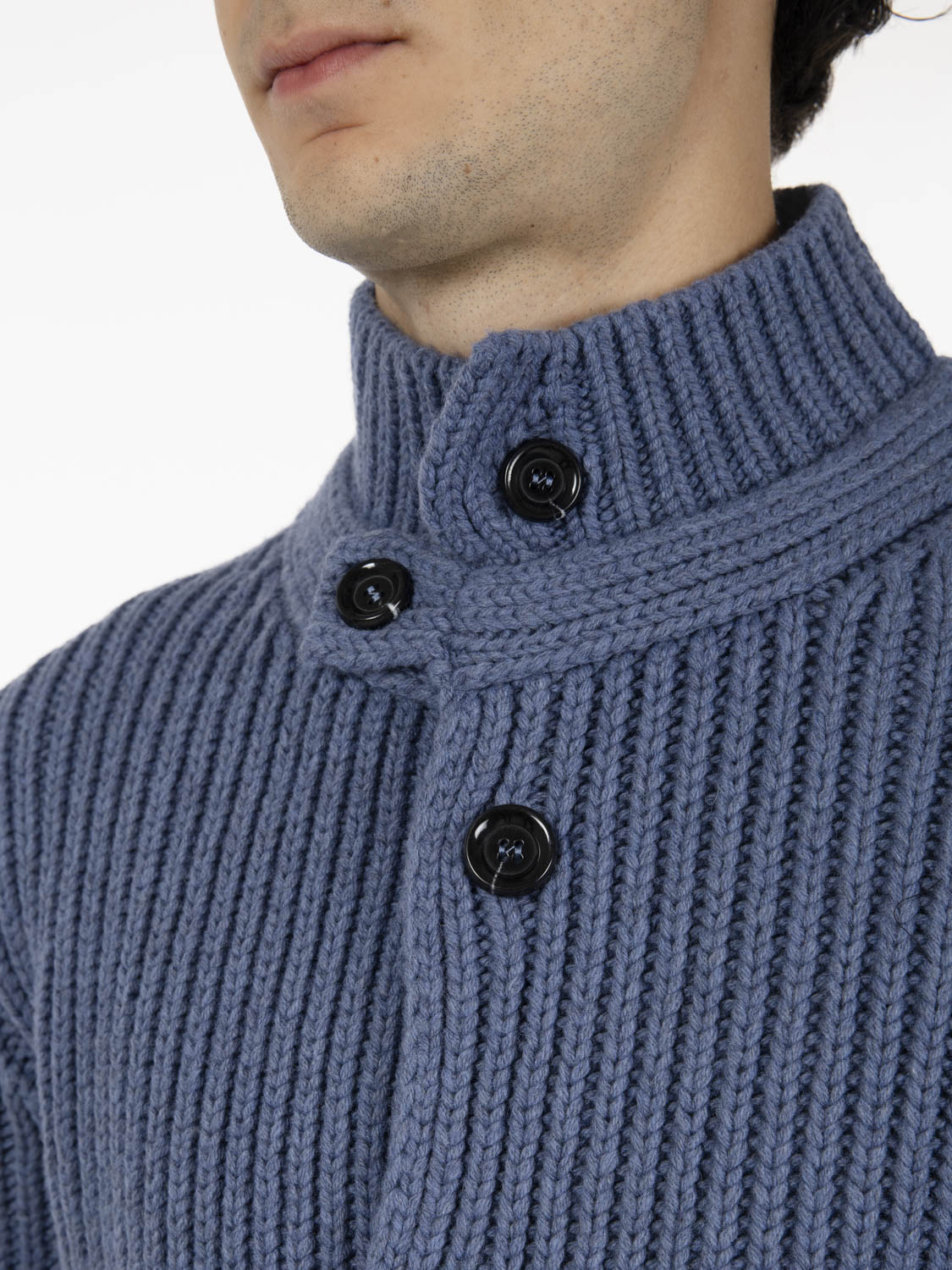 Giacca in maglia a coste jeans