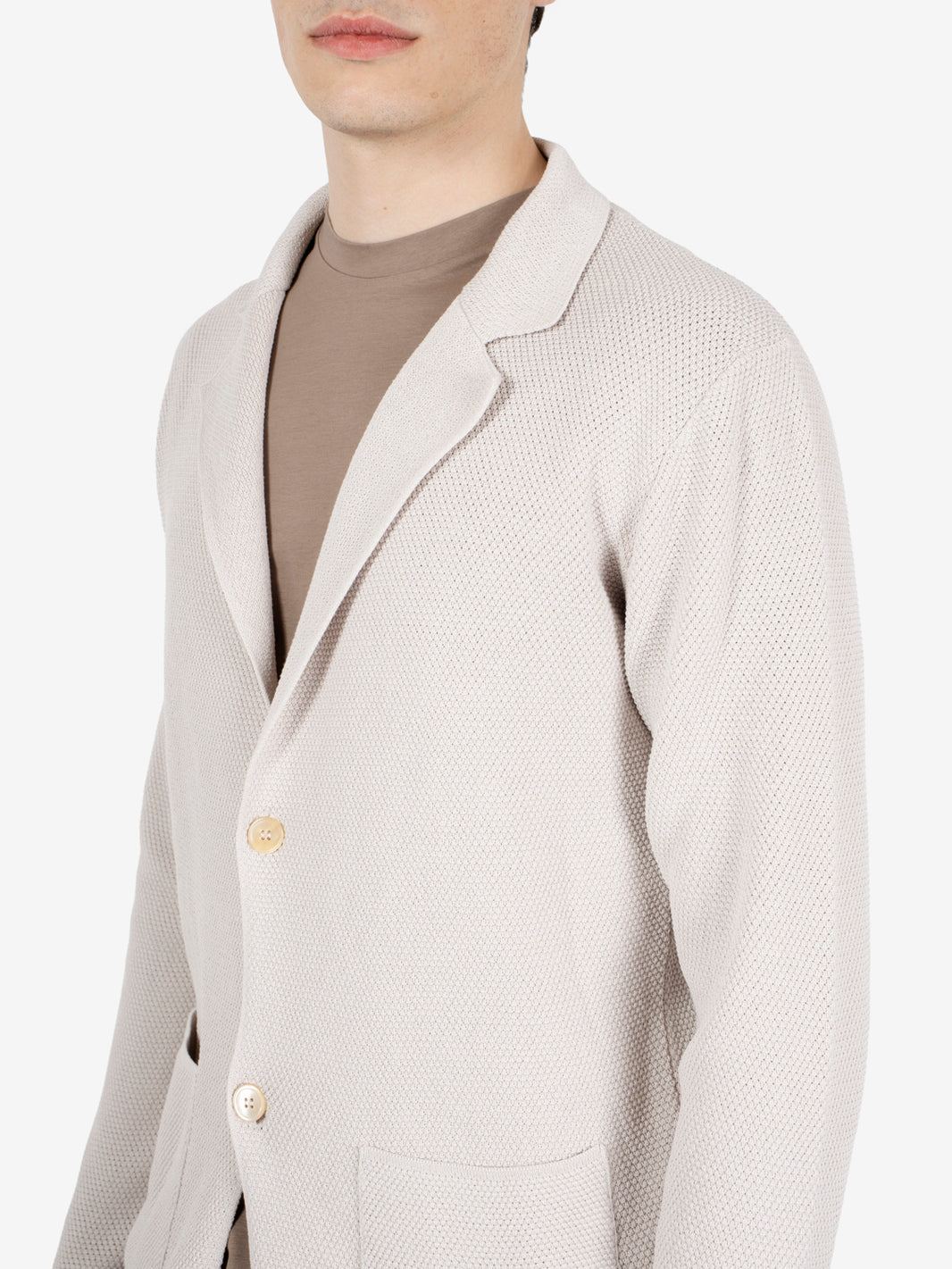 Giacca in maglia cotton crêpe gesso