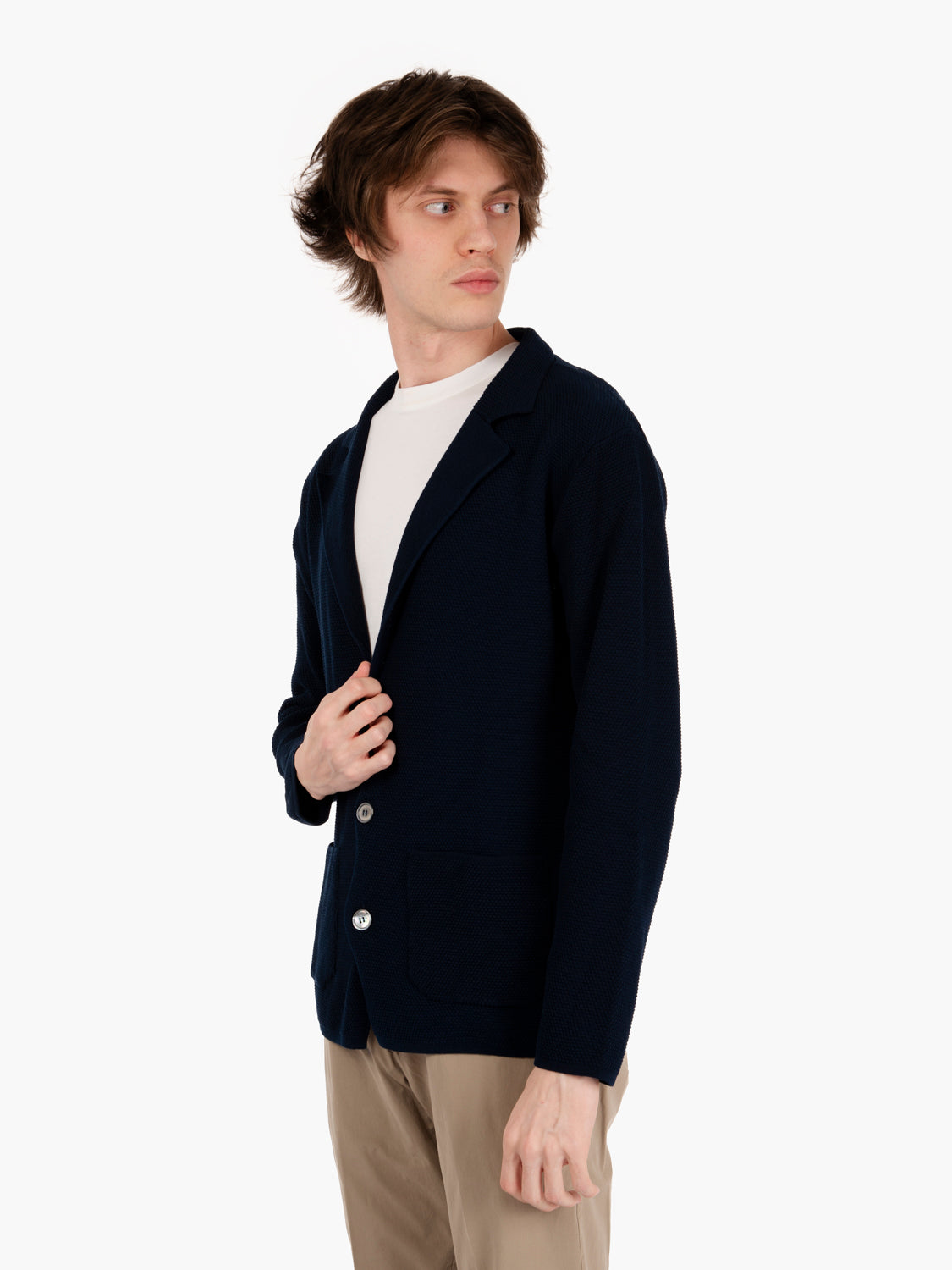 Giacca in maglia cotton crêpe notte