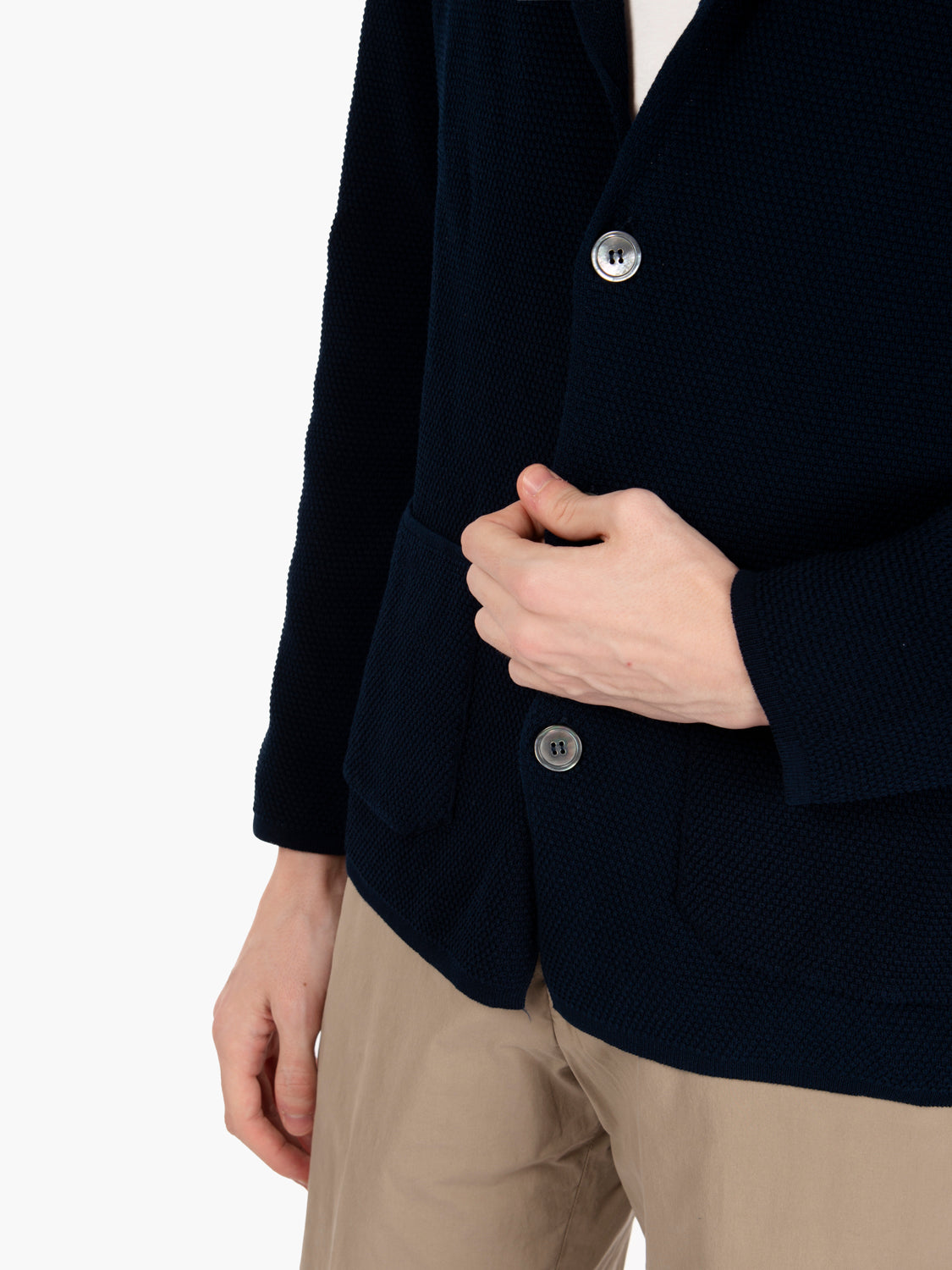 Giacca in maglia cotton crêpe notte