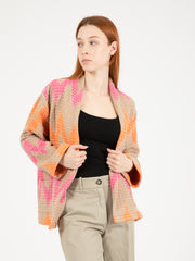 STIMM - Giacca kimono beige / arancio