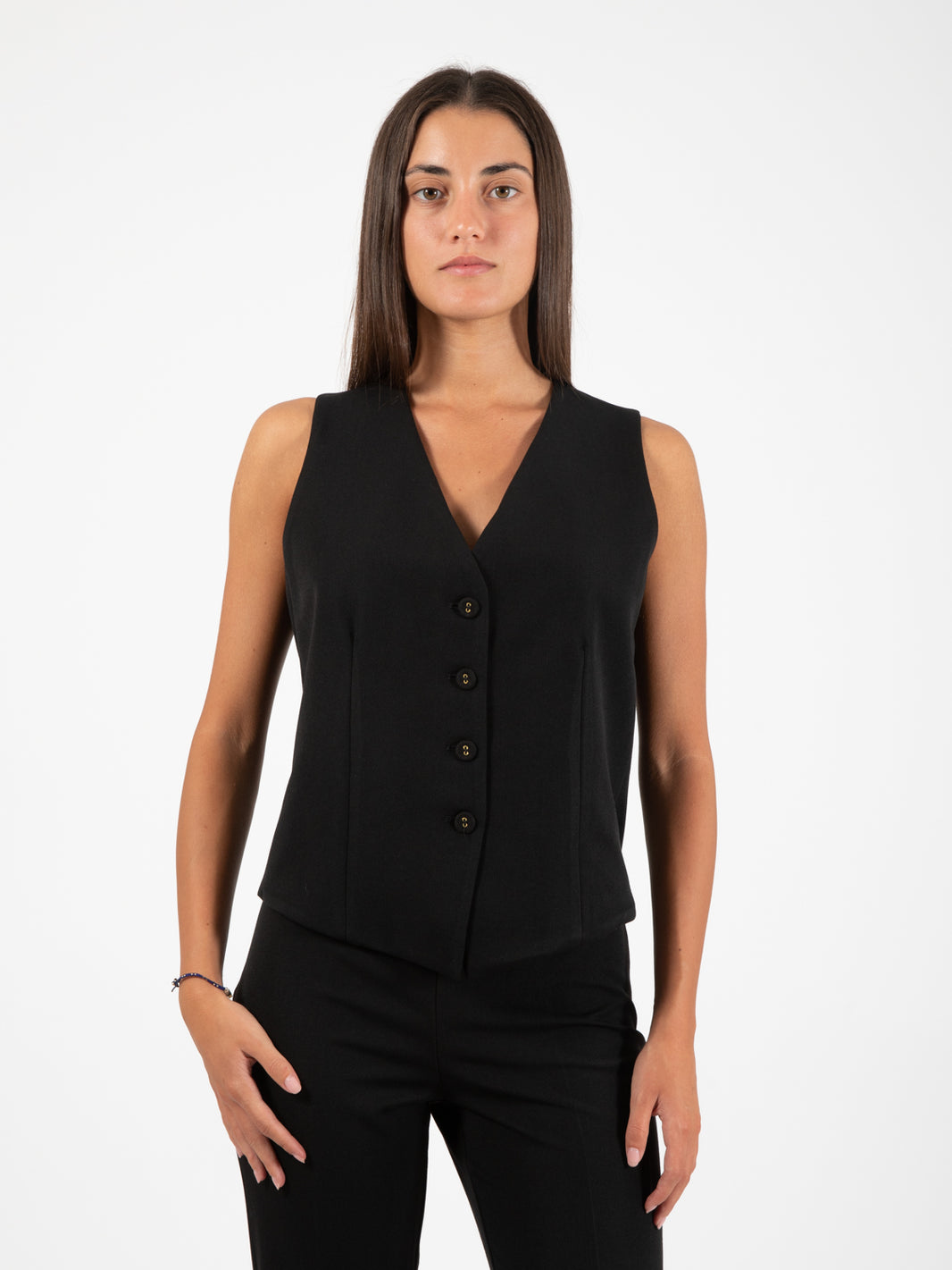 Gilet ampio flanella nero