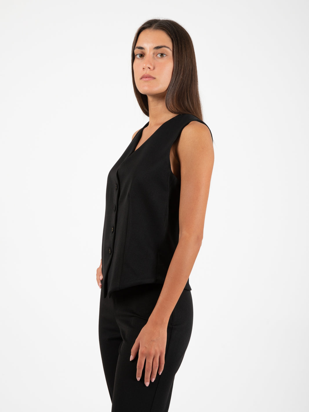 Gilet ampio flanella nero