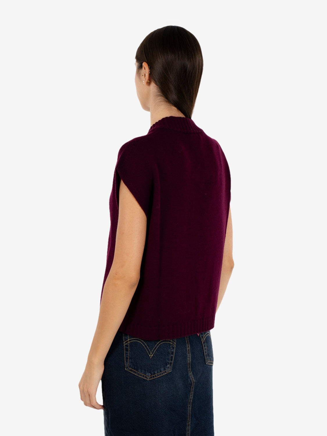 BURGUNDY V-NECK WAISTCOAT 426715_650