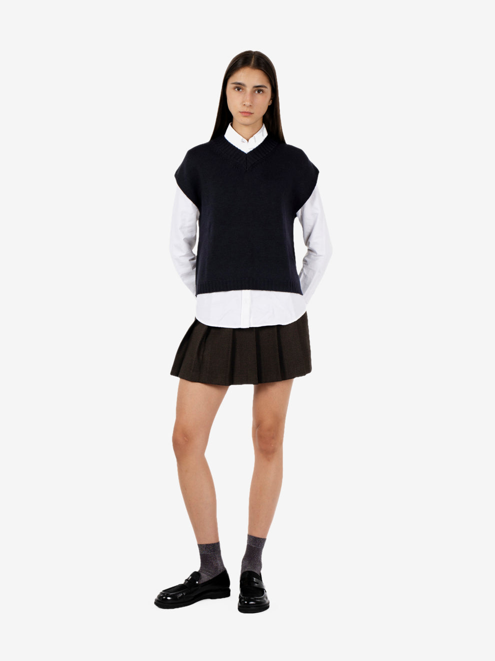 Black boxy fit waistcoat