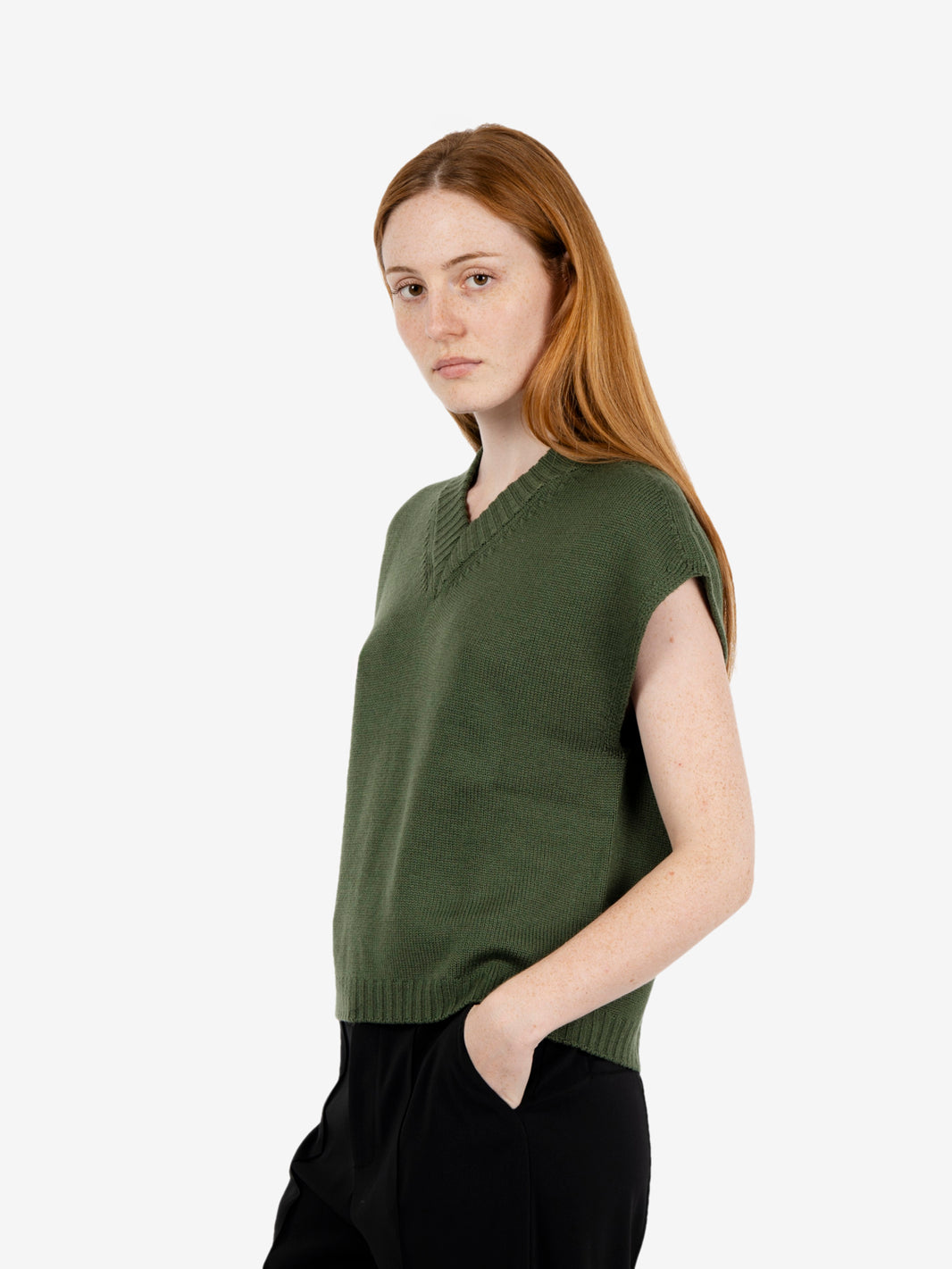 Gilet boxy fit verde militare