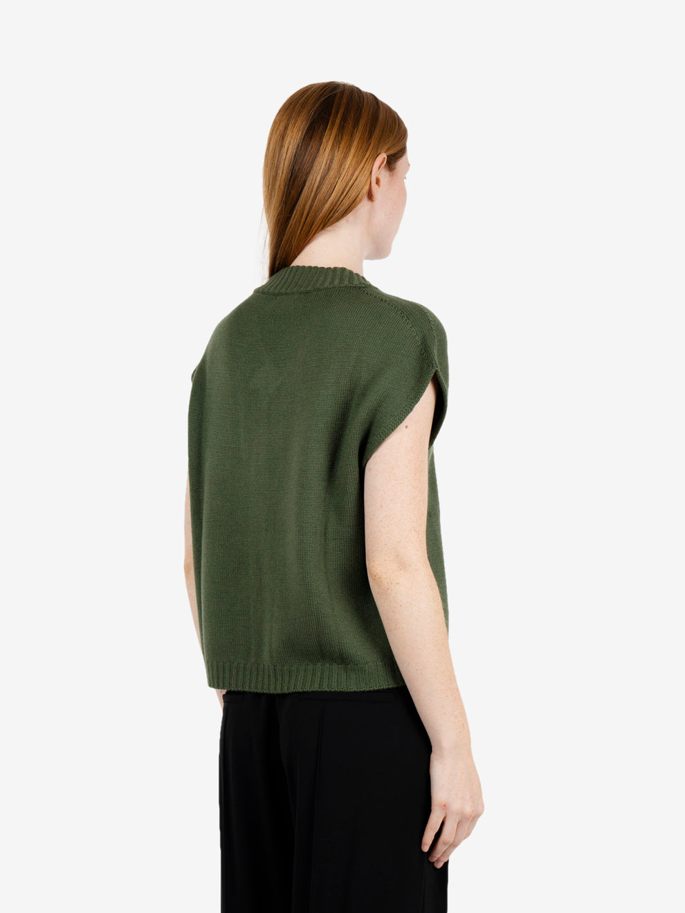 Gilet boxy fit verde militare