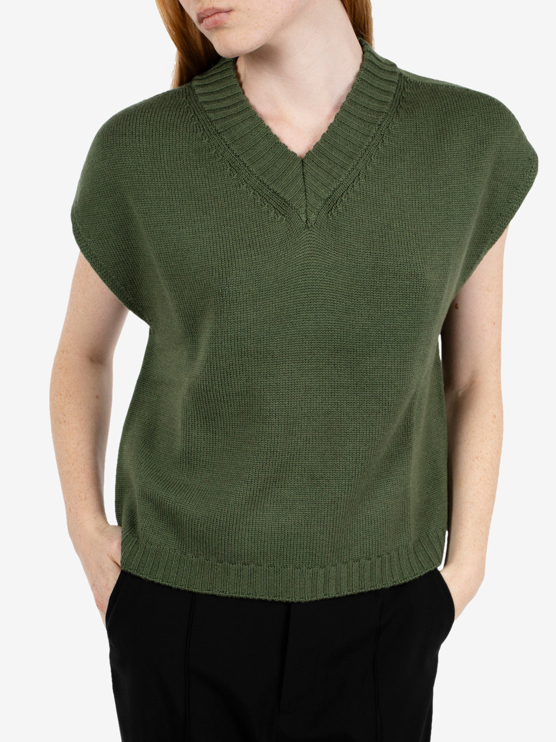 Gilet boxy fit verde militare