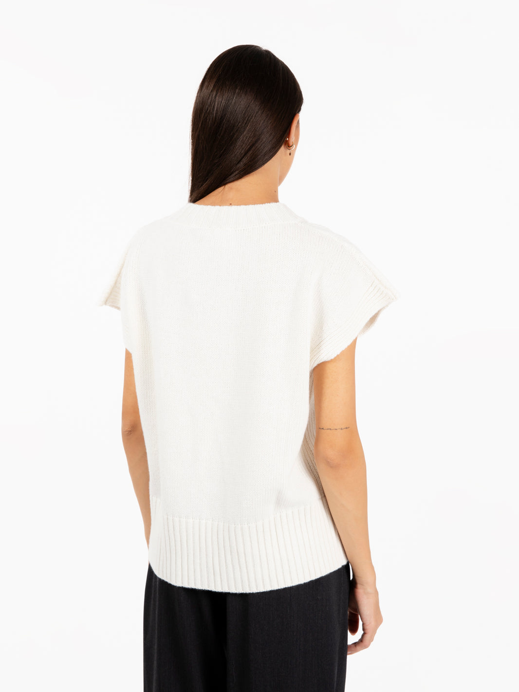 White V-neck Vest