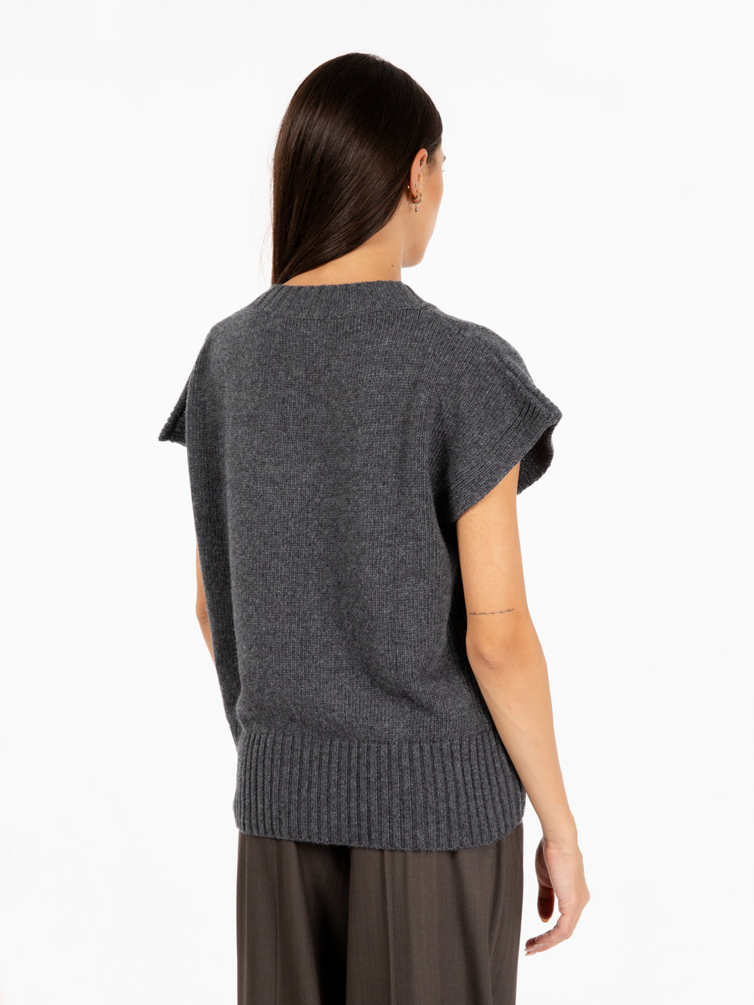 Grey V-Neck Vest