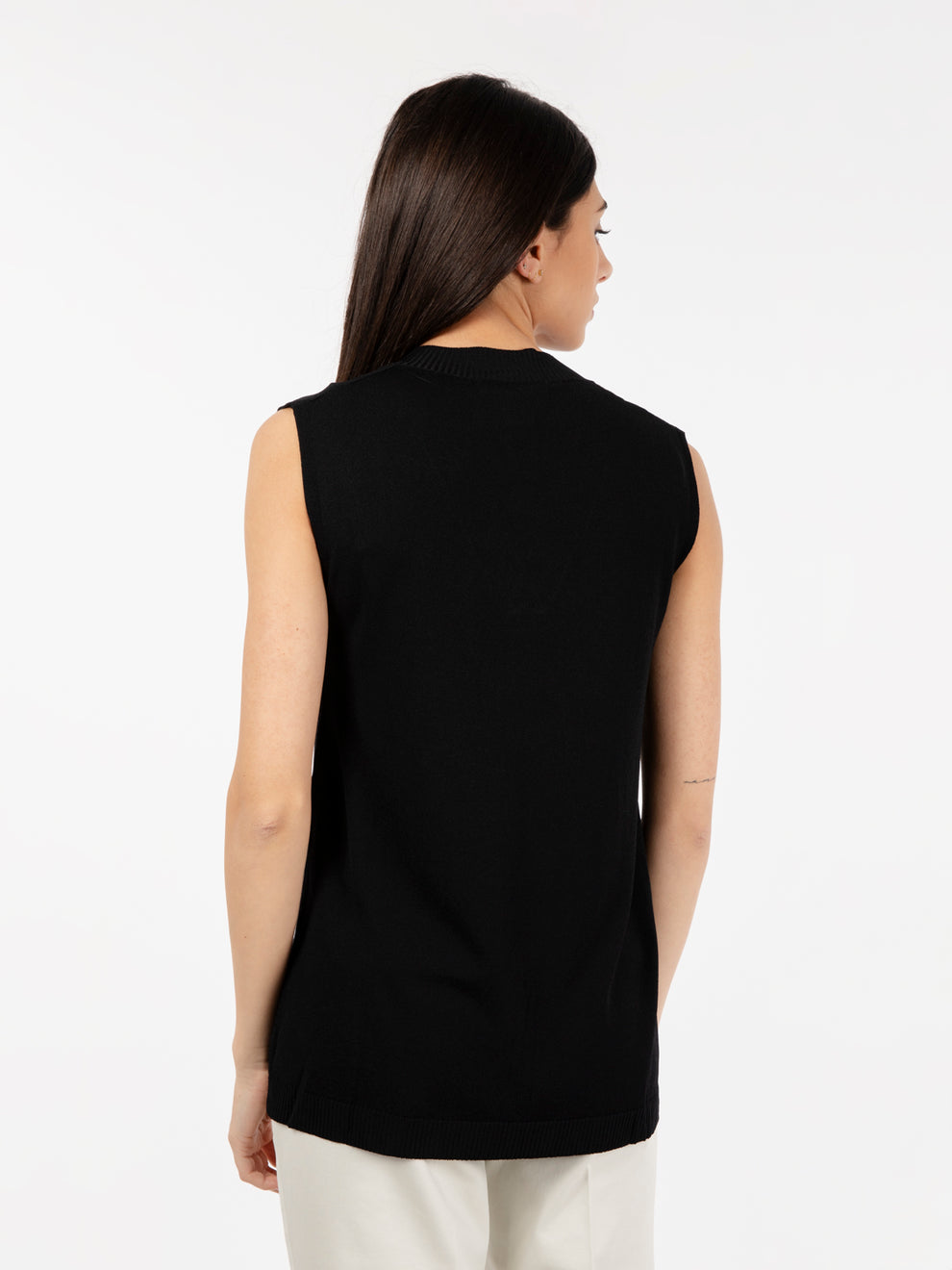 Gilet con scollo a V nero