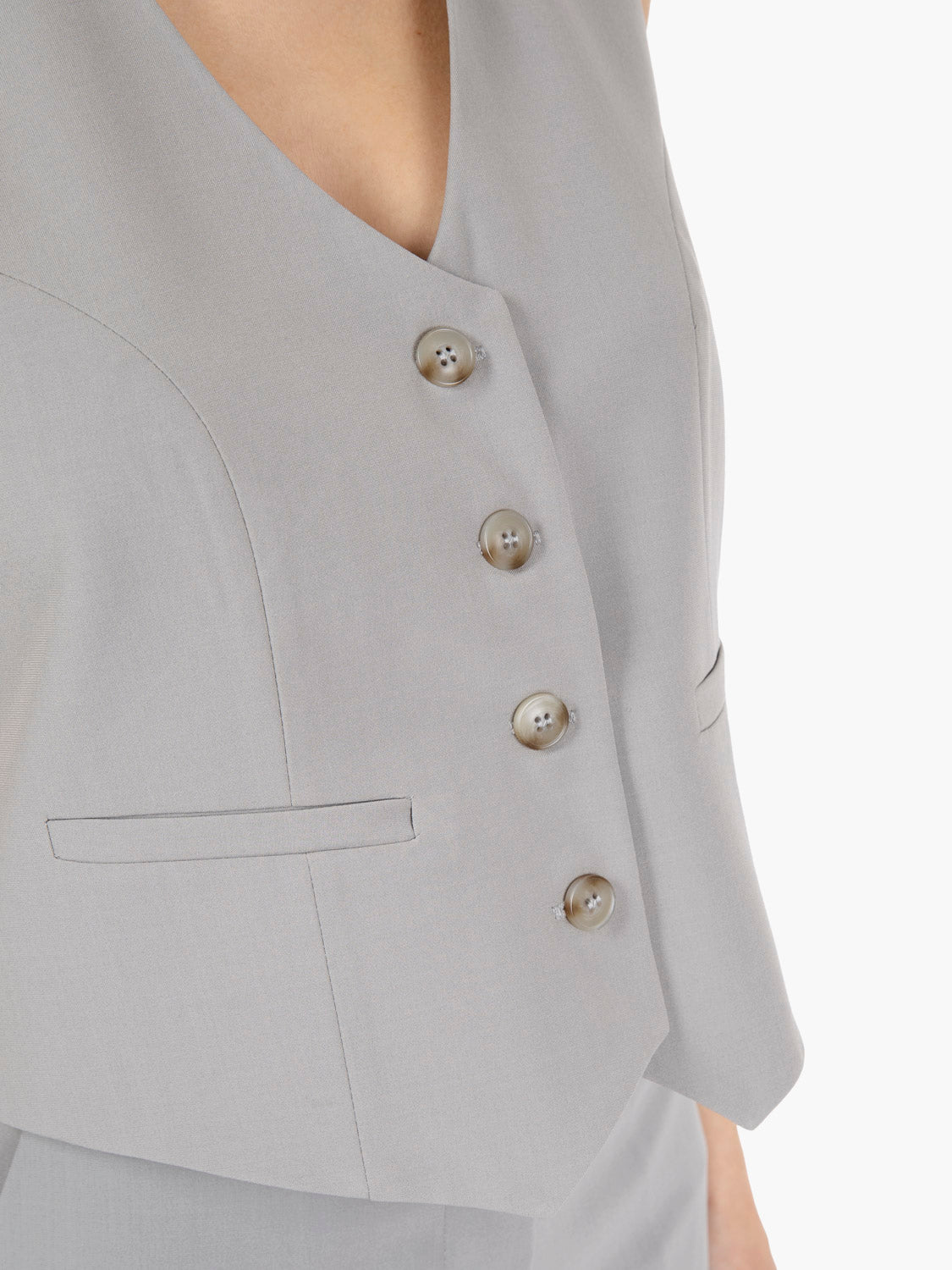 Gilet corto monopetto grigio