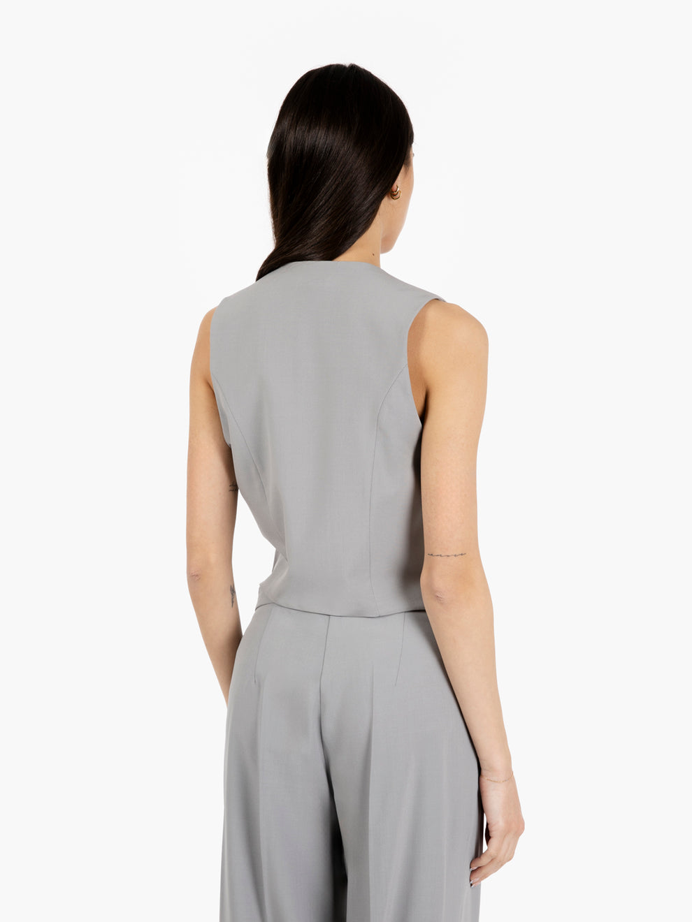 Gilet corto monopetto grigio