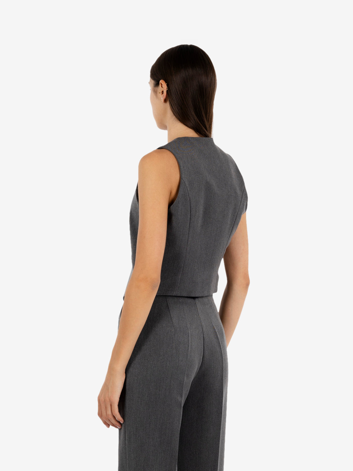 Dark grey stretch short vest