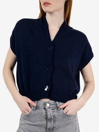 Gilet cropped blu navy