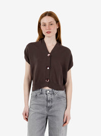 Gilet cropped moro