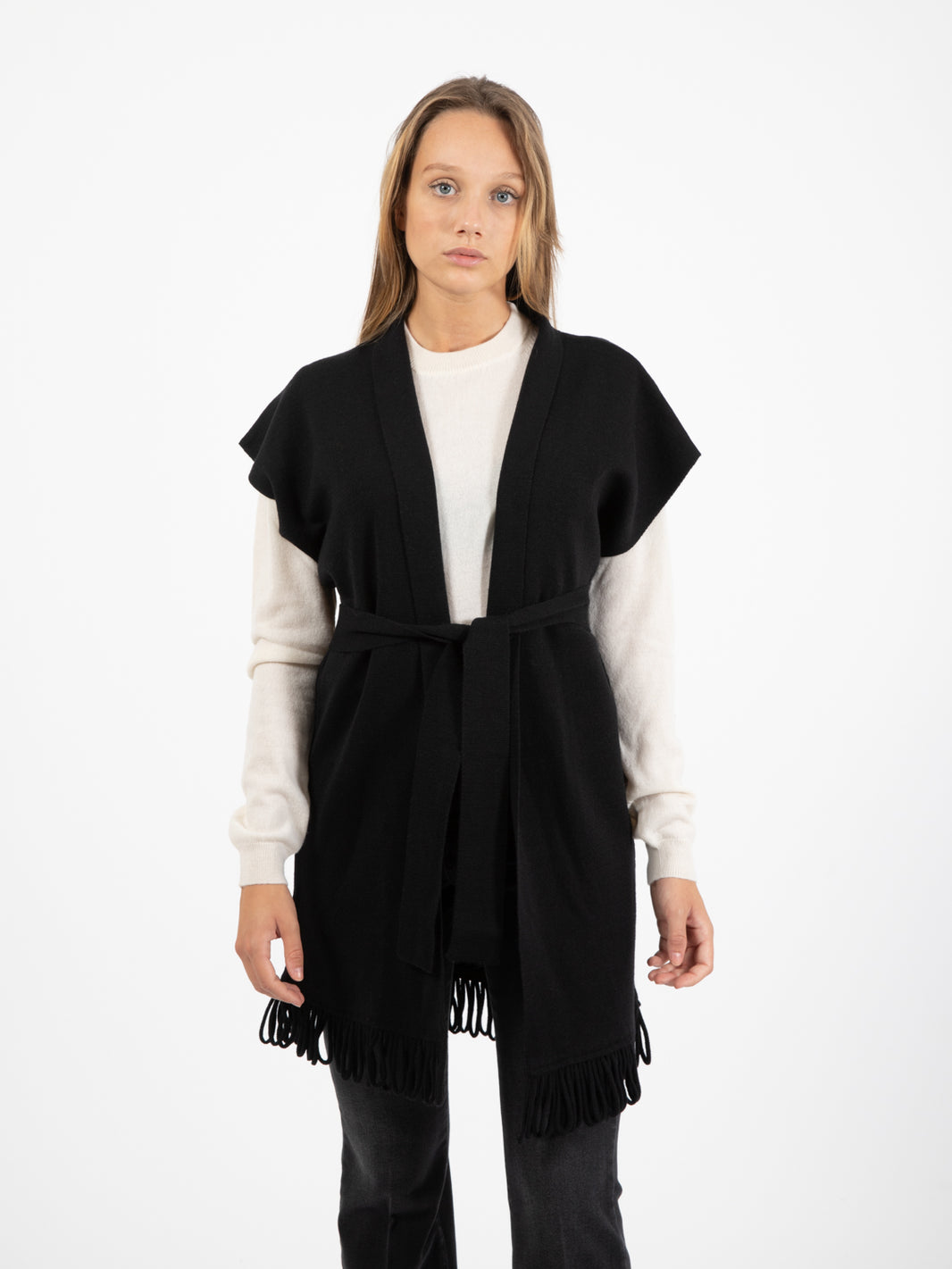 Gilet frange nero