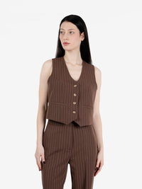 Gilet gessato cioccolato