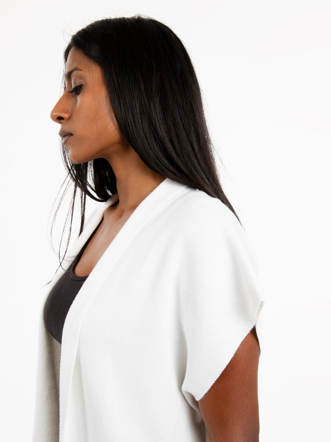 Milk fringe knitted vest