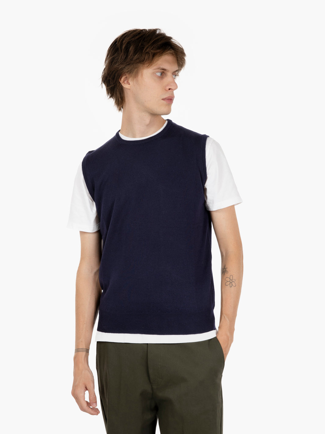Gilet in maglia navy