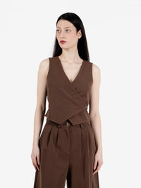 Gilet intrecciato cioccolato