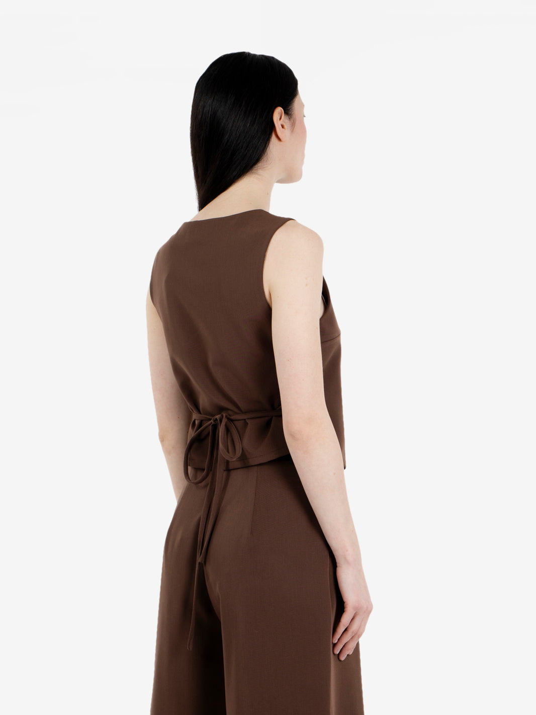 Gilet intrecciato cioccolato