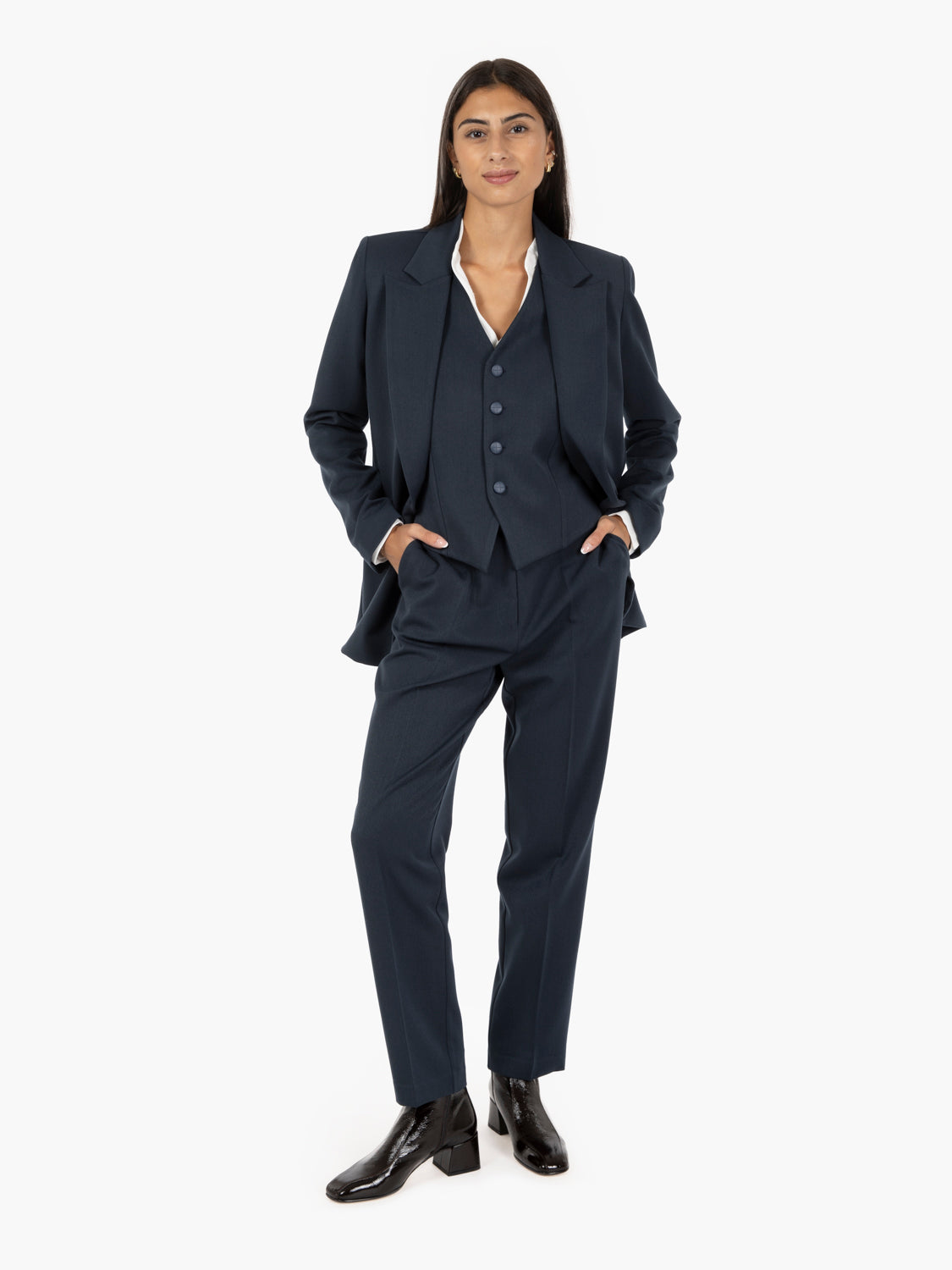 Blazer senza bottoni blu