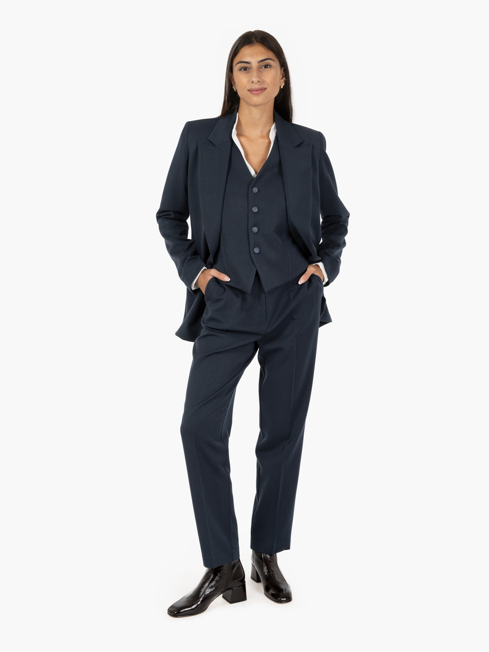 Blazer senza bottoni blu