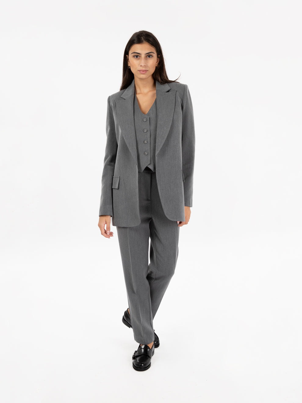 Gilet monopetto grigio