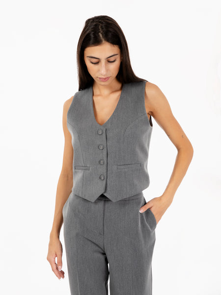 Gilet monopetto grigio