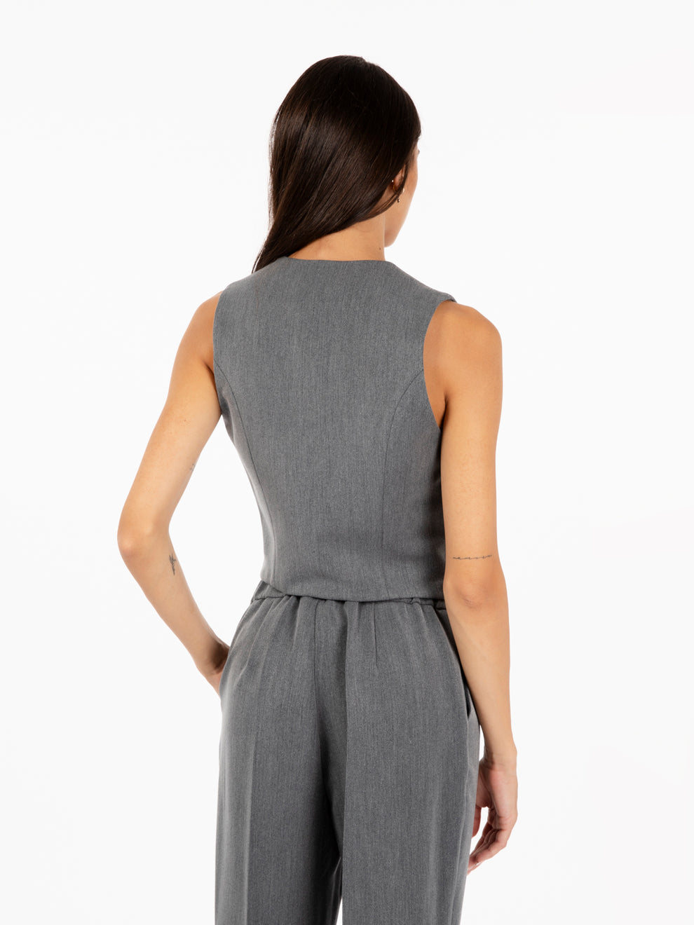 Gilet monopetto grigio