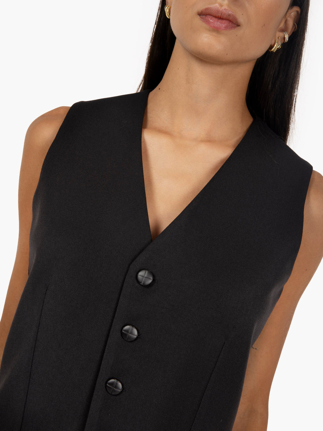 Gilet monopetto nero