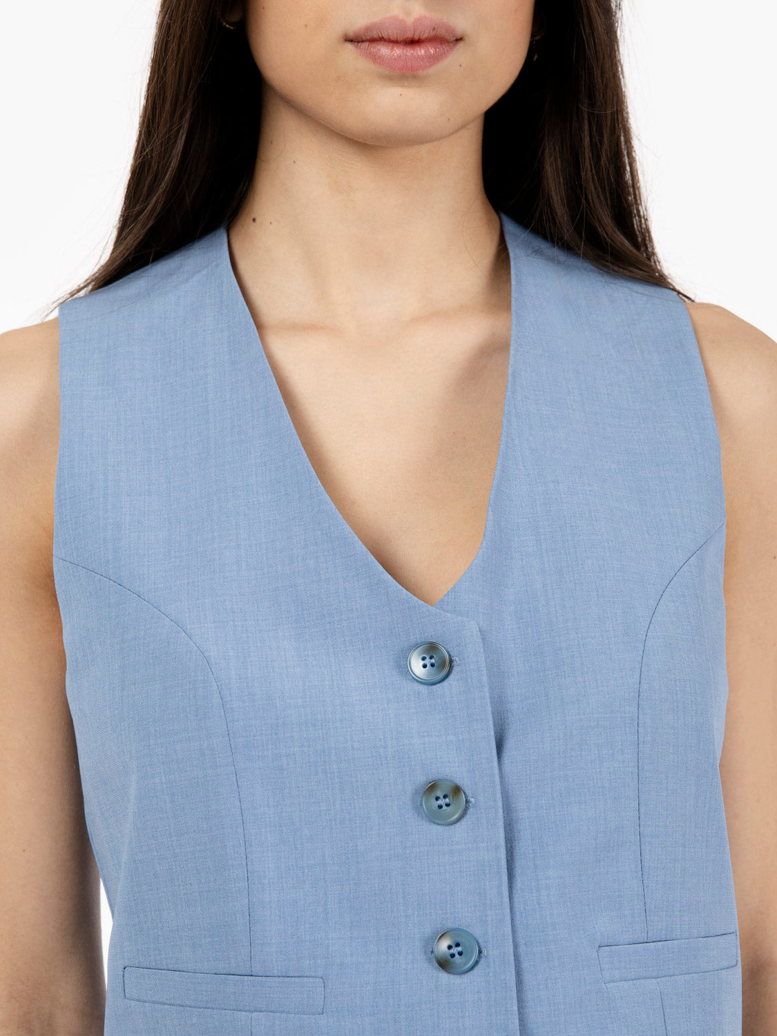 Gilet monopetto polvere
