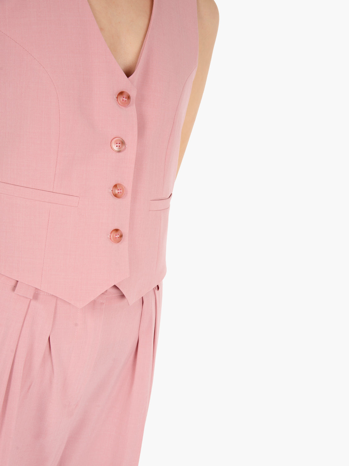 Gilet monopetto rosa