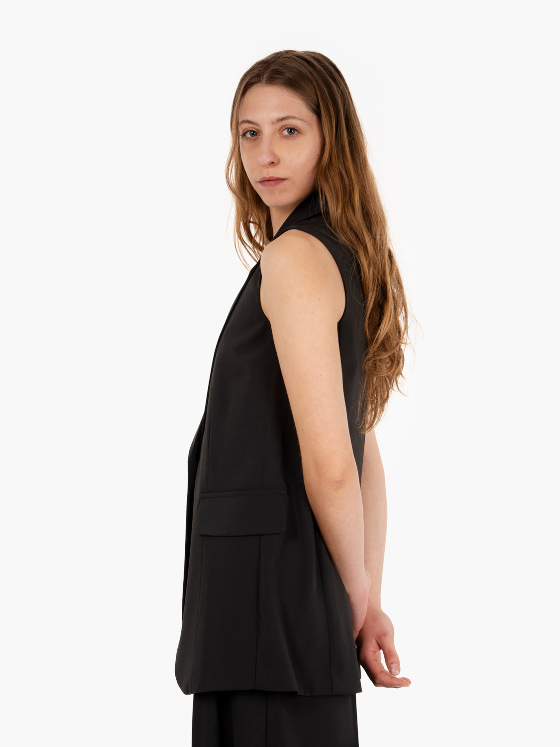Gilet nero lungo