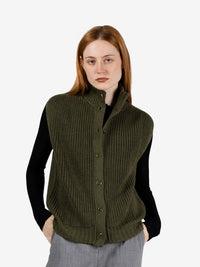 Oversized military wool vest