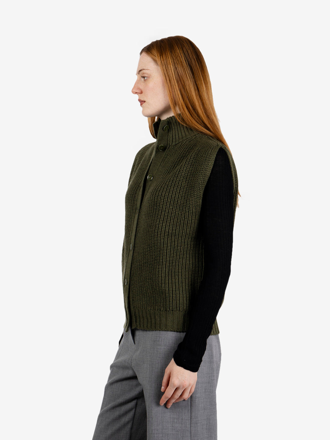 Oversized military wool vest