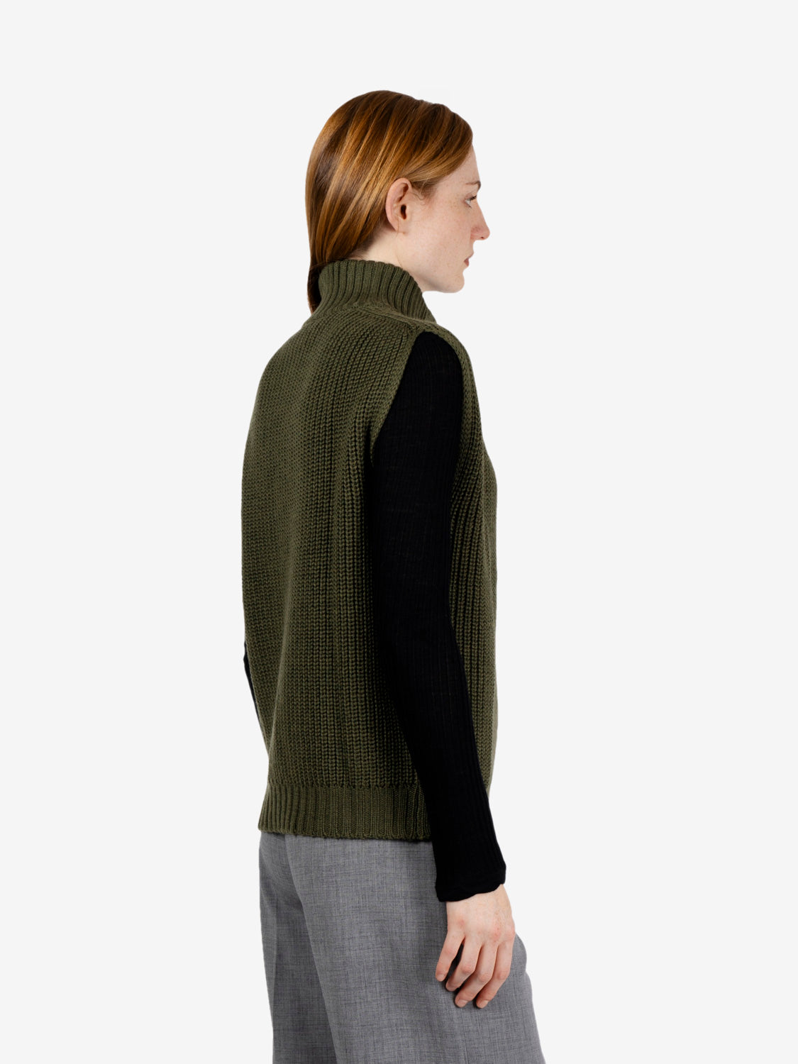 Gilet over in lana militare