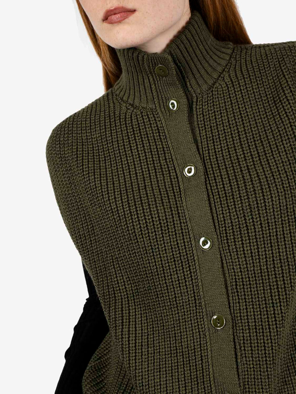 Gilet over in lana militare