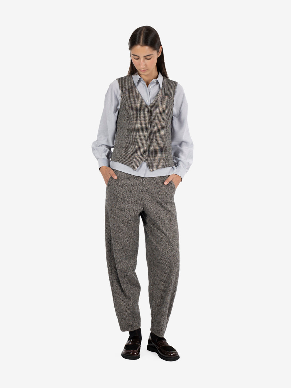 Black houndstooth vest