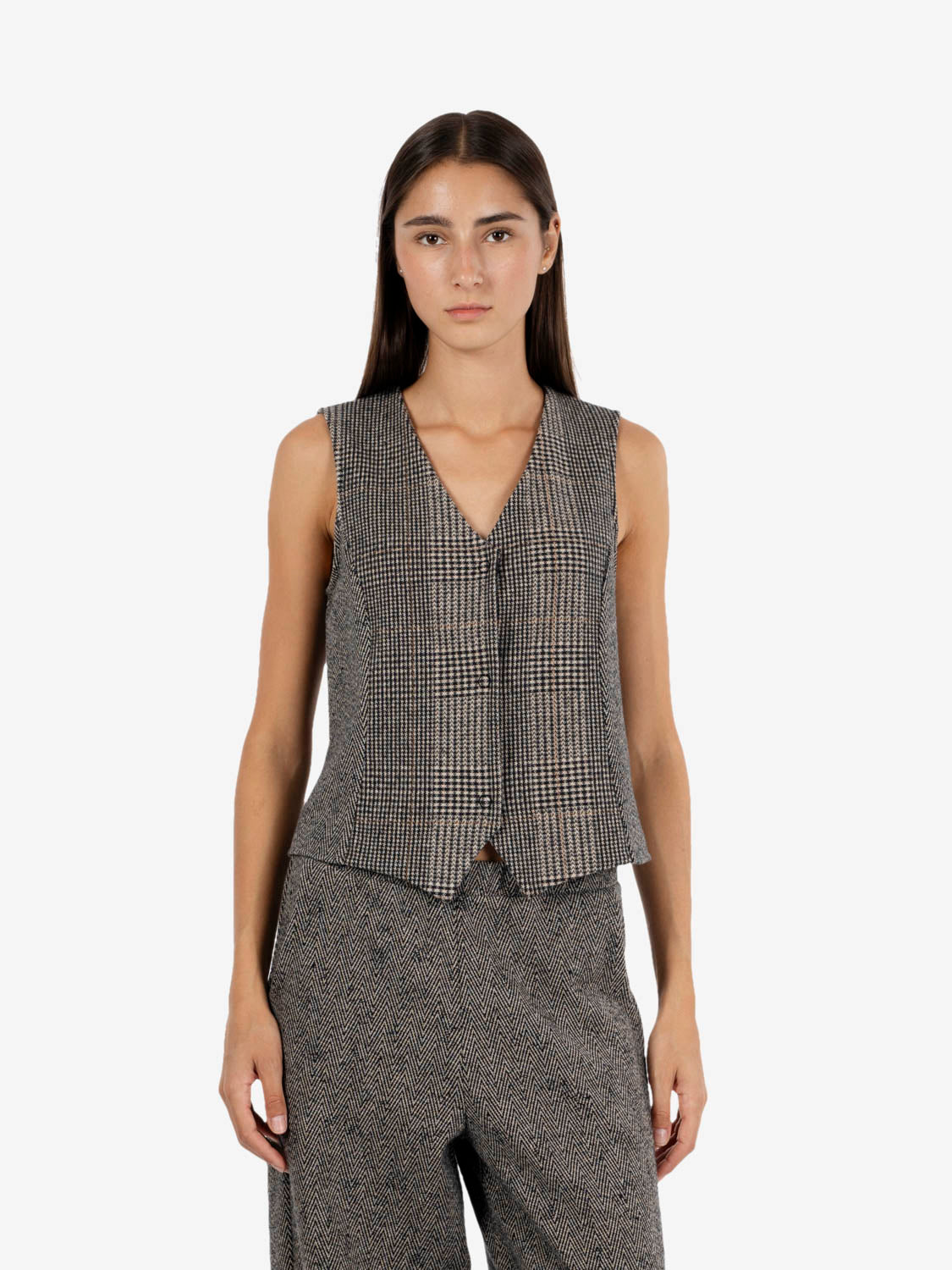 Black houndstooth vest