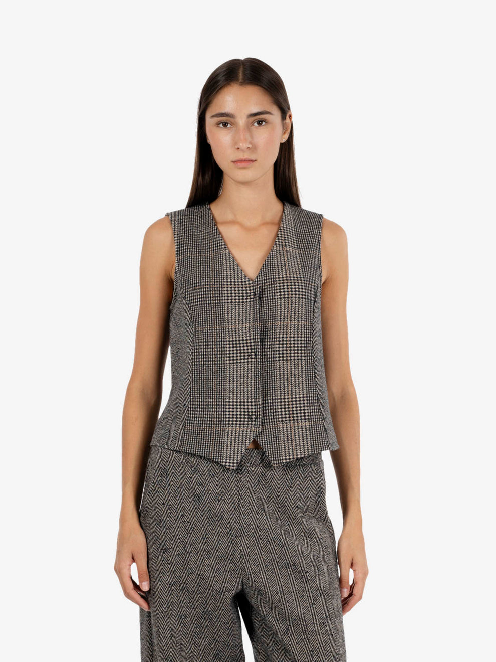 Black houndstooth vest