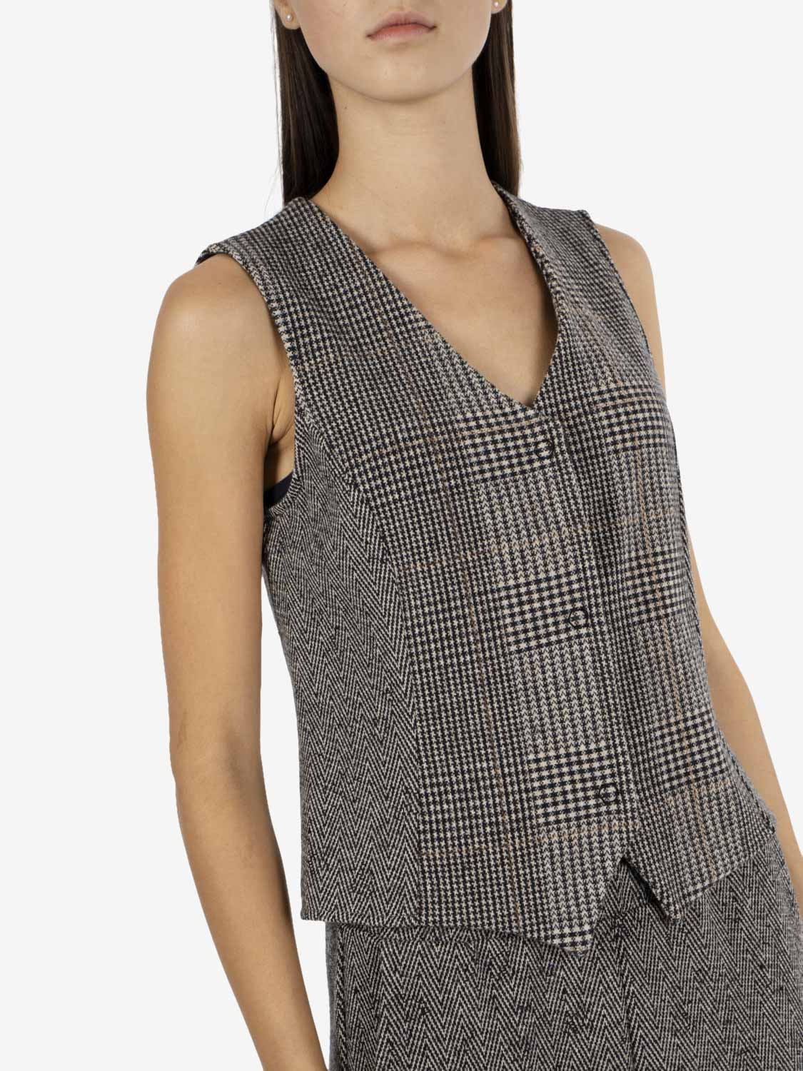 Black houndstooth vest